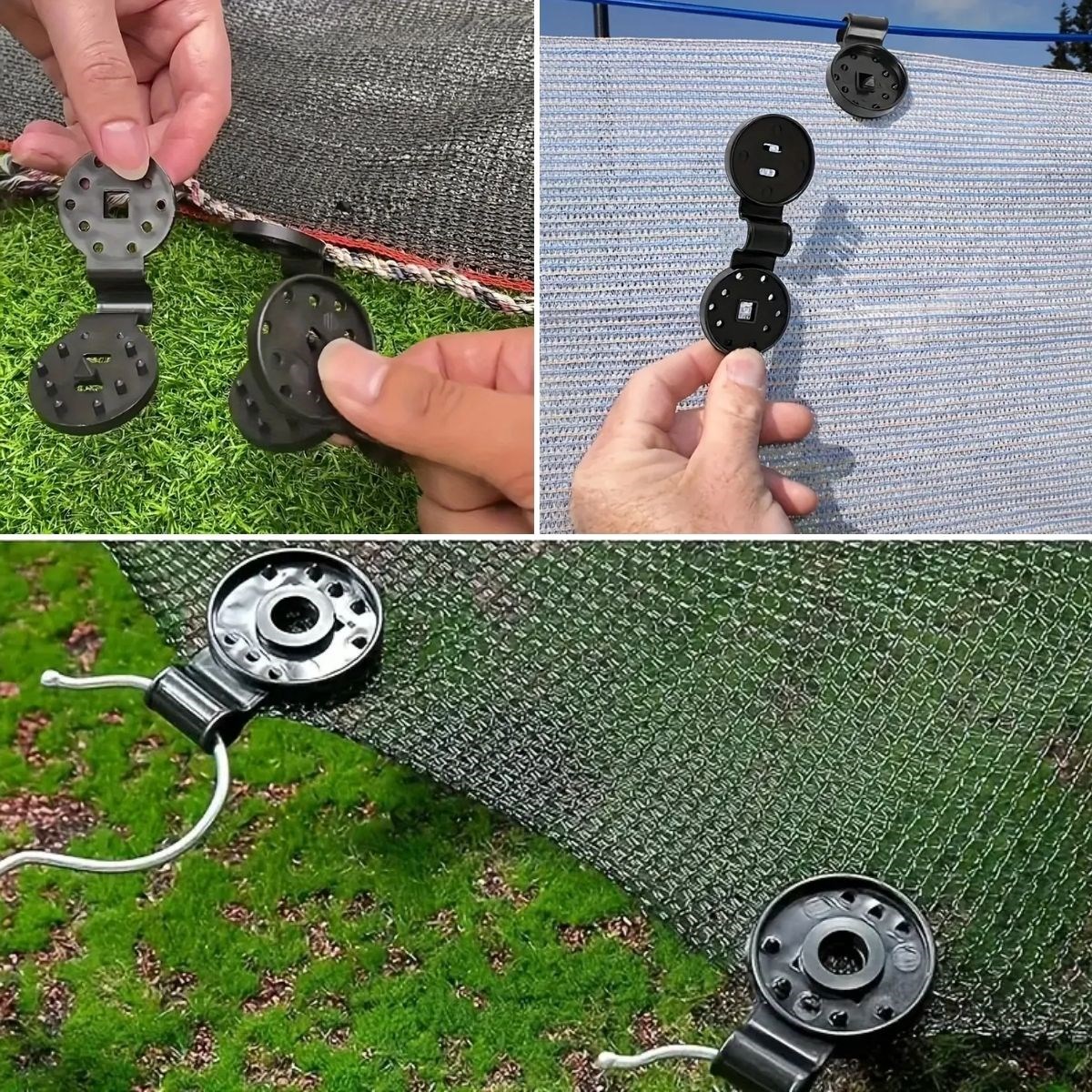 Go İthalat 10 Adet G&uuml;neşli̇k Fi̇lesi̇ Sabi̇tleme Kli̇psleri̇, G&ouml;lgeli̇k Bezi̇ Ve Brandalar İ&ccedil;i̇n Dayanıklı