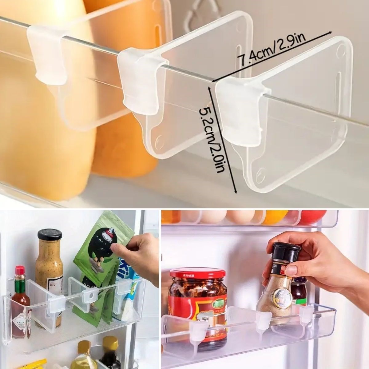 Go İthalat Şeffaf Buzdolabı Yan Kapı D&uuml;zenleyi̇ci̇ Buzdolabı Dolap İ&ccedil;i̇ B&ouml;l&uuml;mleyi̇ci̇ Aparatlar (4457)