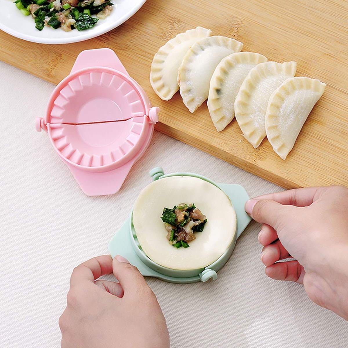 3&amp;apos;lü Çiğ börek kurabiye Hamur İşi Ravioli Kesme Kalıbı Aparatı (4401)