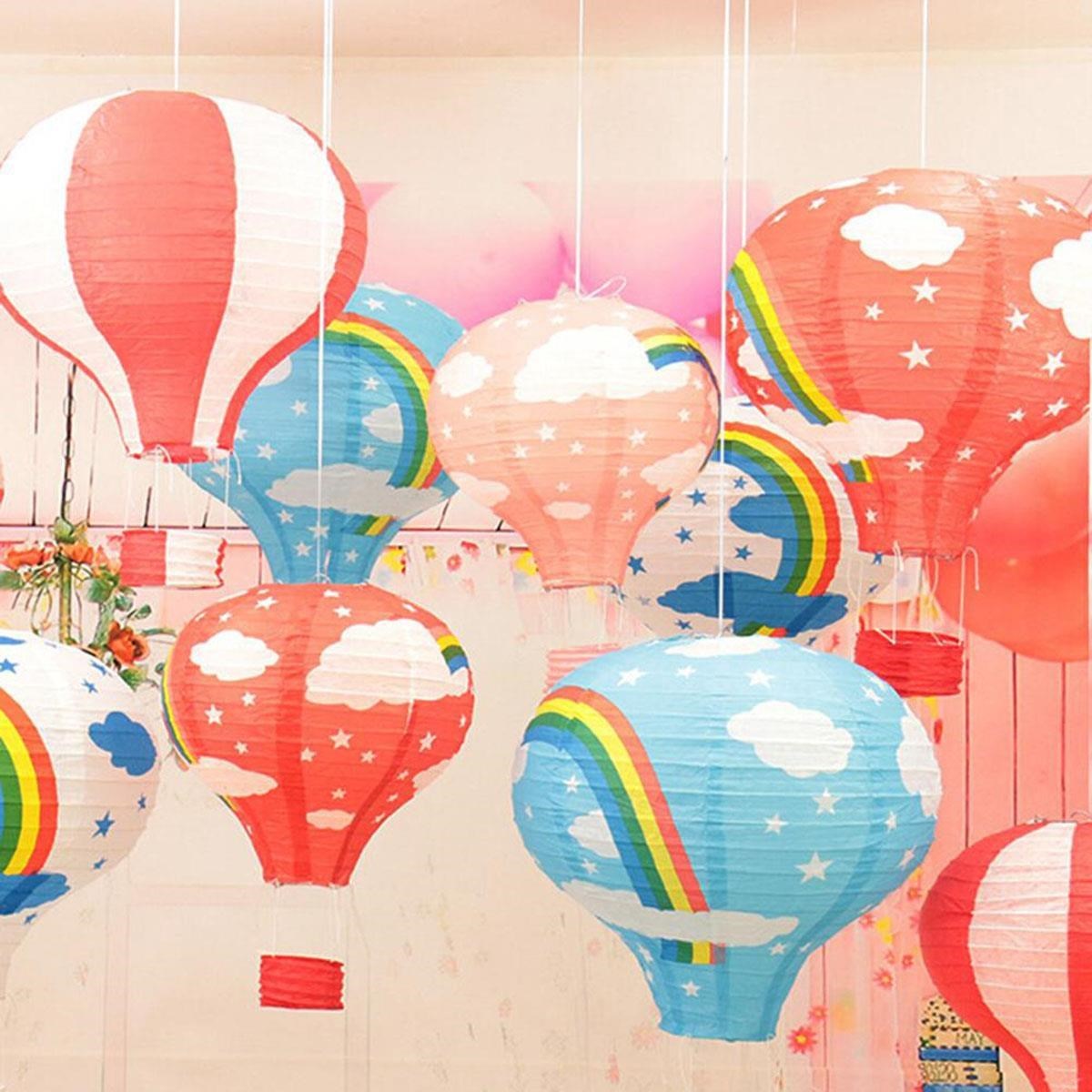 Dekoratif Renkli Kağıt Dilek Feneri Balonu Renkli Uçan Balon (4401)