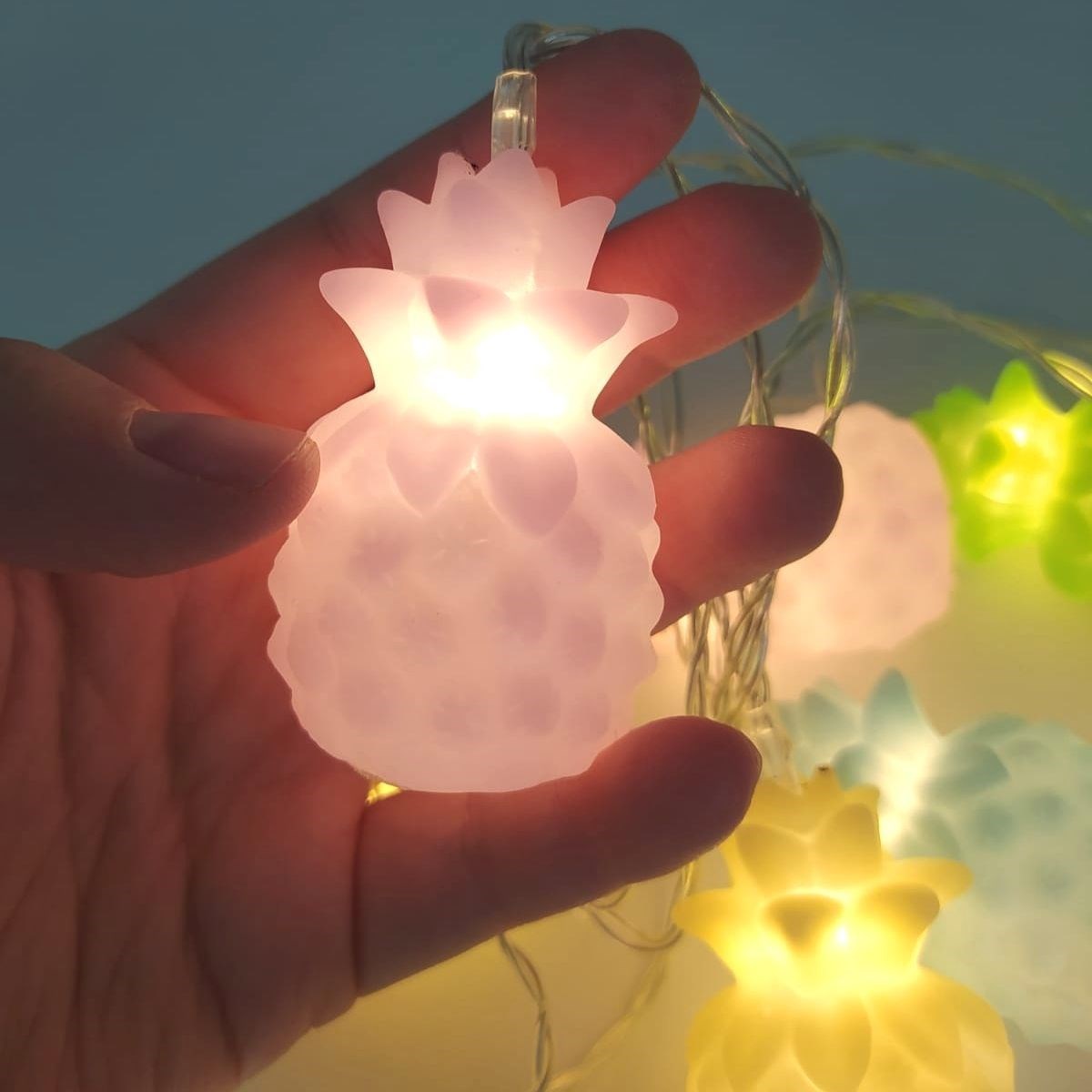 Karışık Renk Dekoratif Ananas Dolama 10’lu Şerit Led Işık Zinciri (4401)