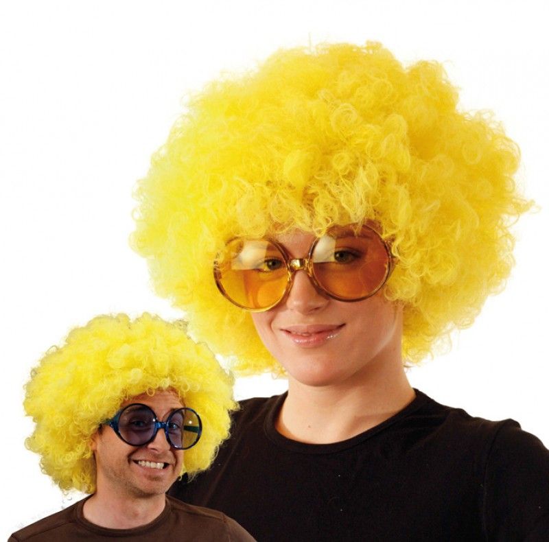 ANKAVERSE Sarı Renk Kıvırcık Afro Bonus Peruk arkadan görünüm
