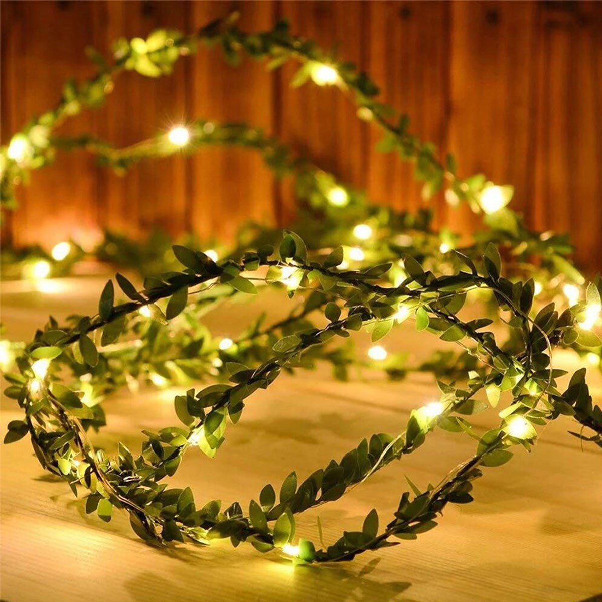 Yapraklı Dekorlu 3 Metre Peri Led Pilli  Işık Yılbaşı Aydınlatma (4401)