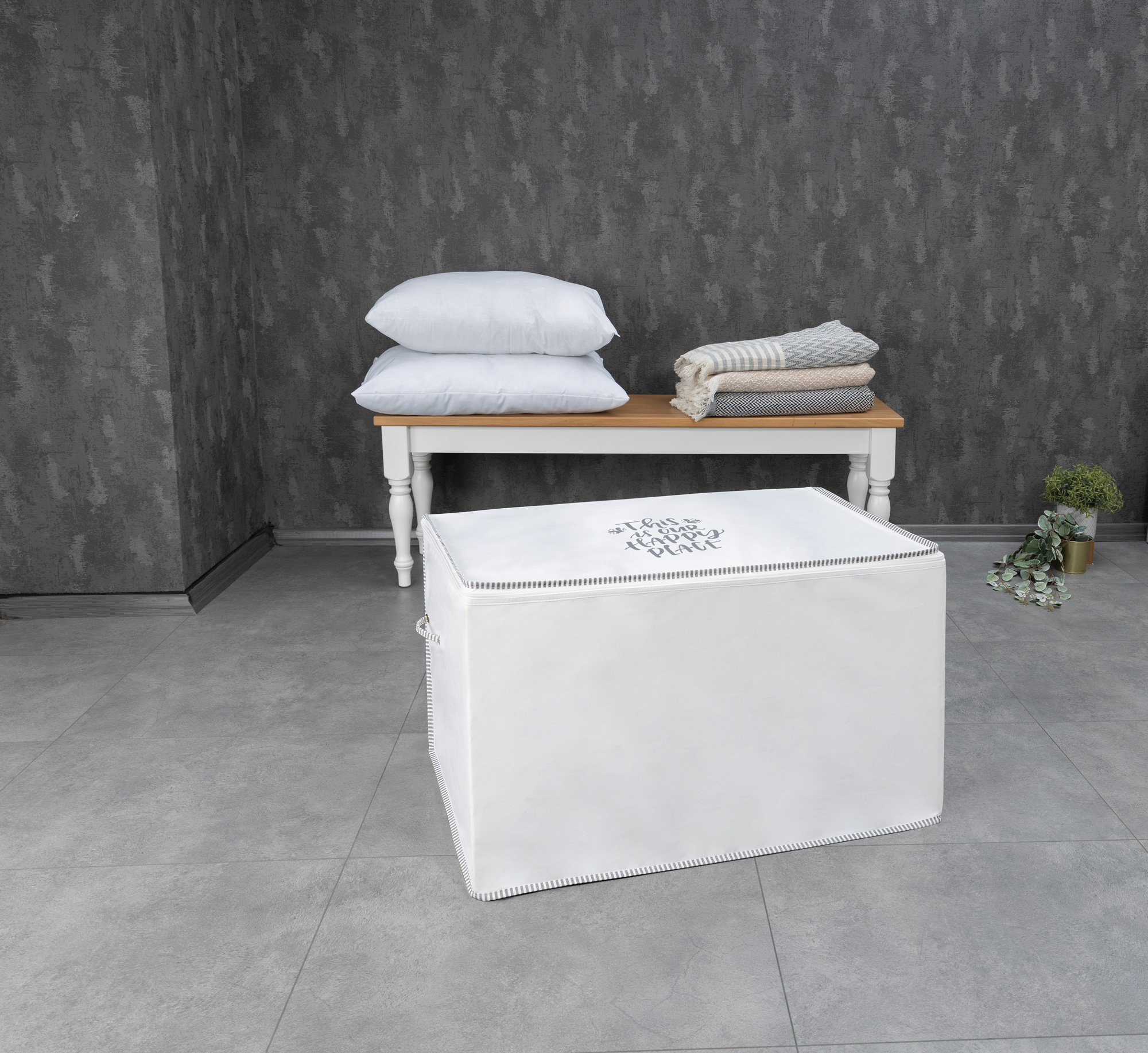 İpli Yorgan Hurcu - Beyaz (4401)