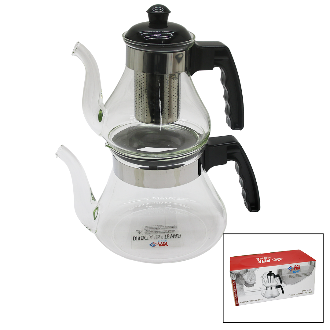 CAM ÇAYDANLIK SETİ 800/1600ML (4401)