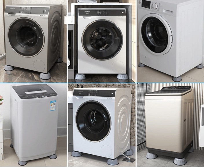 Go İthalat &Ccedil;amaşır Maki̇nesi̇ Ti̇treşi̇m Engelleyi̇ci̇ Stoper Gri̇ 4 L&uuml; Set (4457)