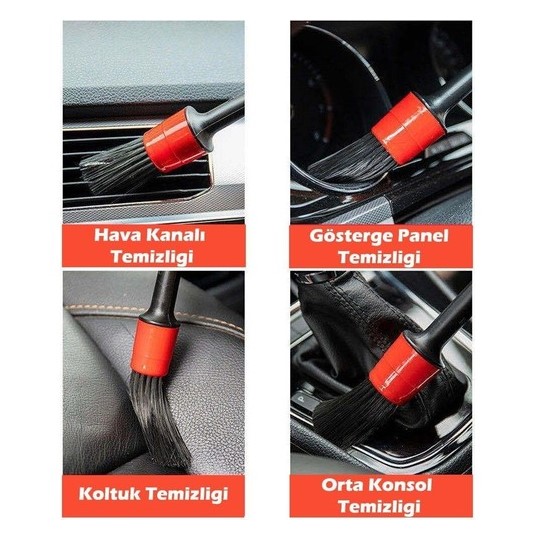 Go İthalat Araba Temi̇zli̇k Detay Fır&ccedil;ası 5Li̇ Set (4457)