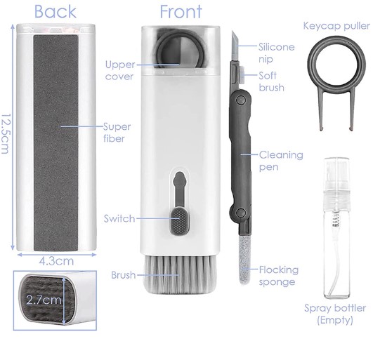Go İthalat &Ccedil;ok Fonksi̇yonlu 7 Par&ccedil;a Ai̇rpods Klavye Ekran Kulaklık Temi̇zleme Ki̇ti̇ (4457)