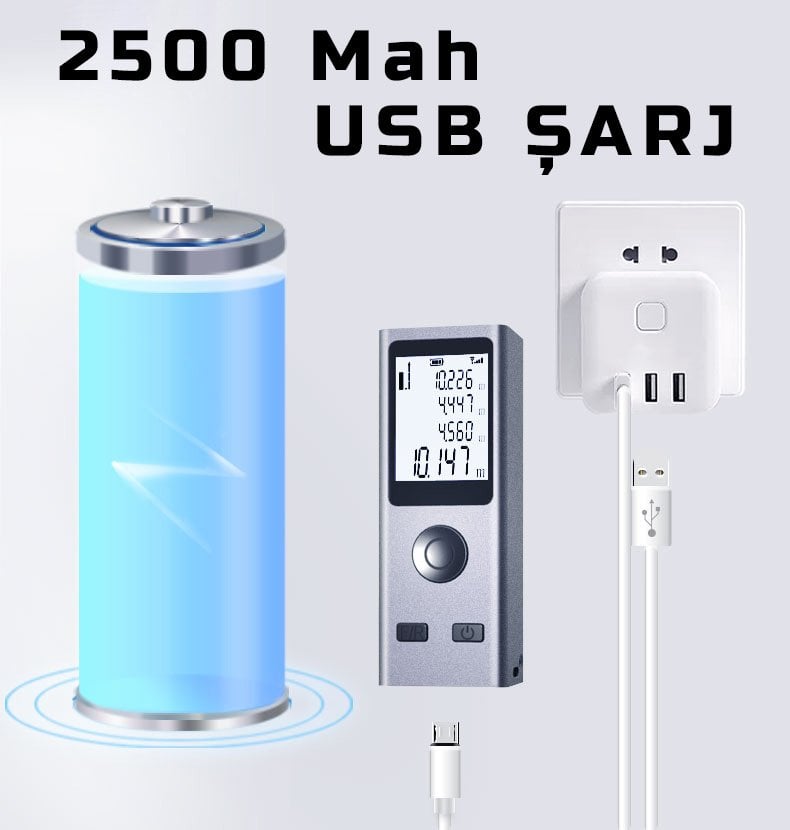  40 Metre Mini Lazer Mesafe - Açı Ölçer PM-13000