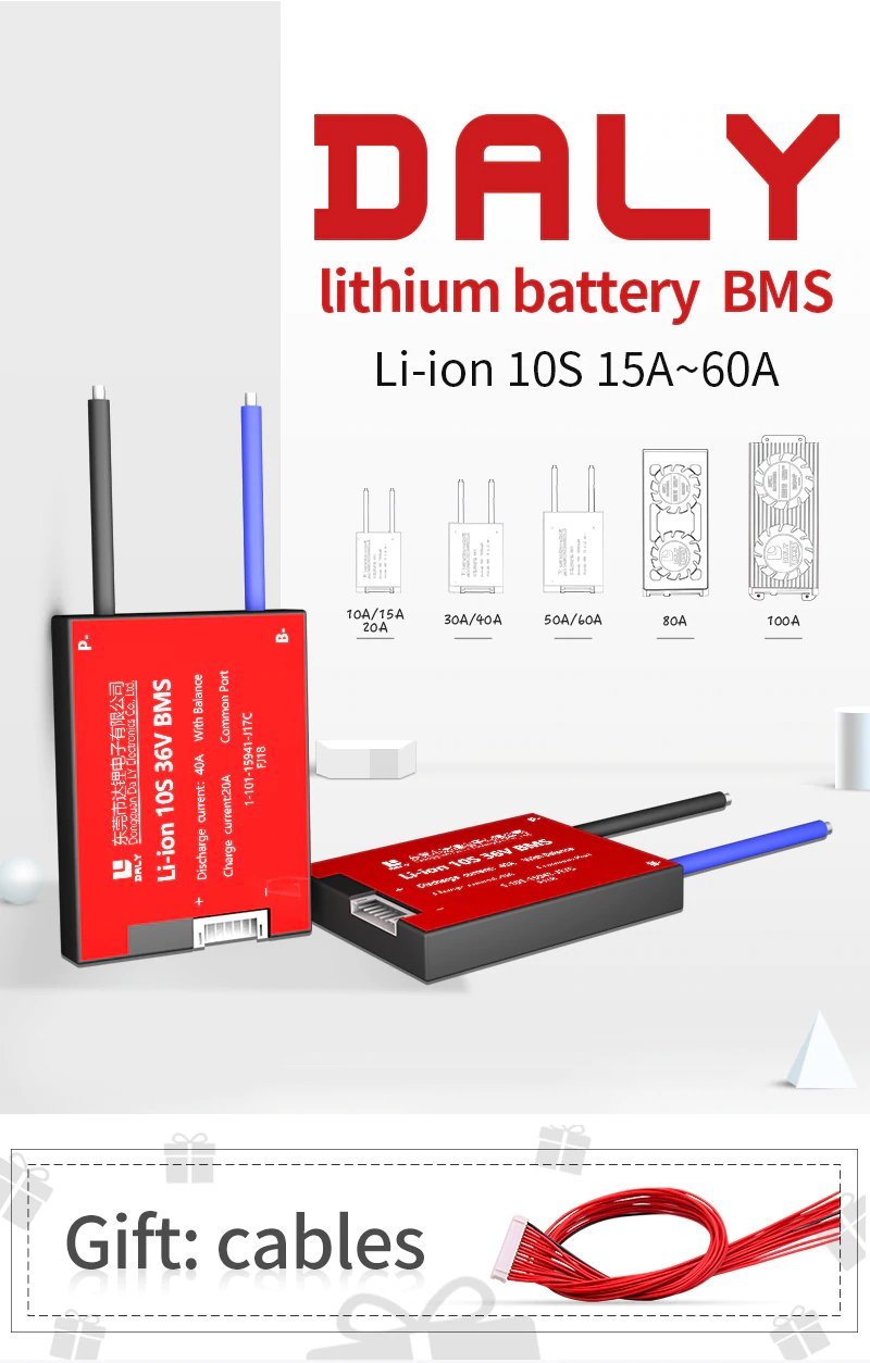 Daly Bms 10S 36V Deşarj 40A -Şarj 20A Balanslı Pil Koruma Modülü