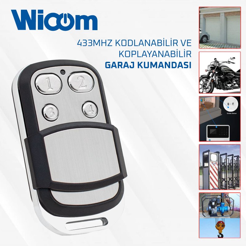 Wicom 4 Tuşlu 433 Mhz Garaj Kumandası