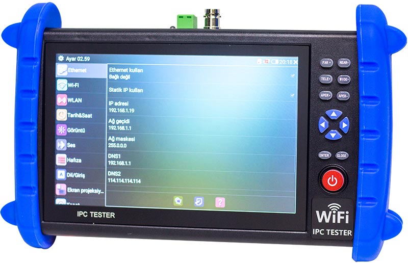 Mag 7'' Ekran IPC-ONVIF-AHD-CVI-TVI-HDMI-Analog Giriş CCTV Kamera Test Cihazı