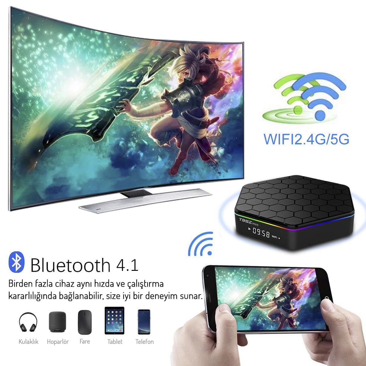 Magbox T95 ZPlus S912 2GB Ram 16GB Hafıza Dahili Wifi 4K Android Tv Box