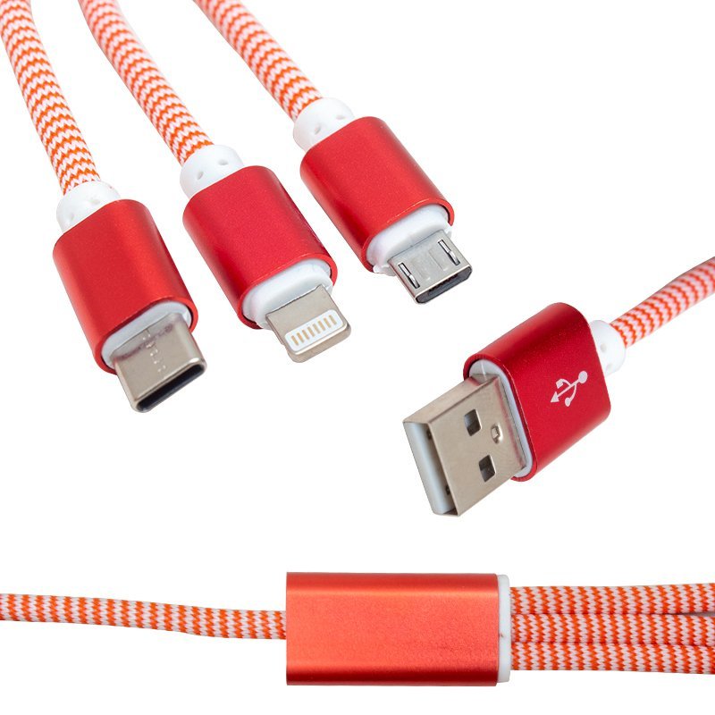  2.1 Amper 3 in 1 USB Şarj ve Data Kablosu