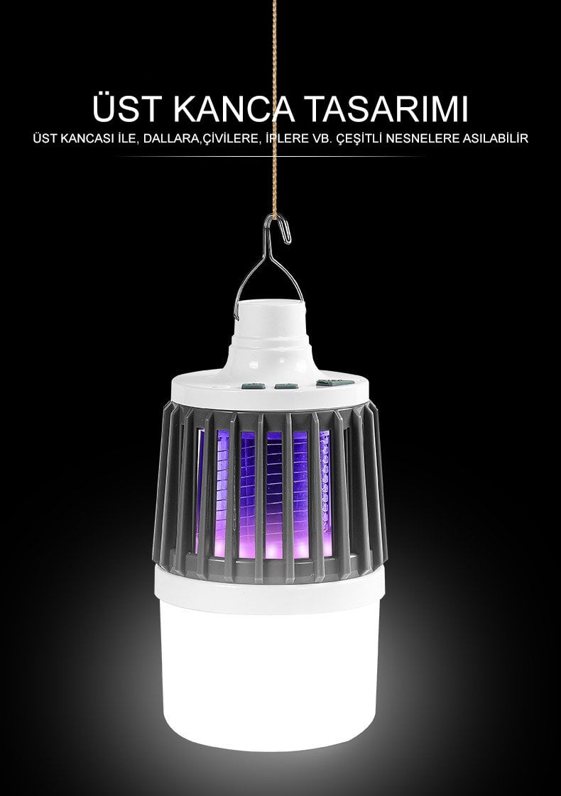 MX-858 USB'li Sinek Öldürücü Özellikli 3 Modlu Şarjlı Kamp Feneri