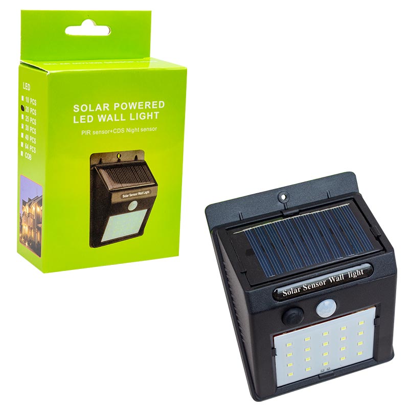  PM-4528 Solar Sensörlü Duvar Tipi 20 Ledli Led Aplik