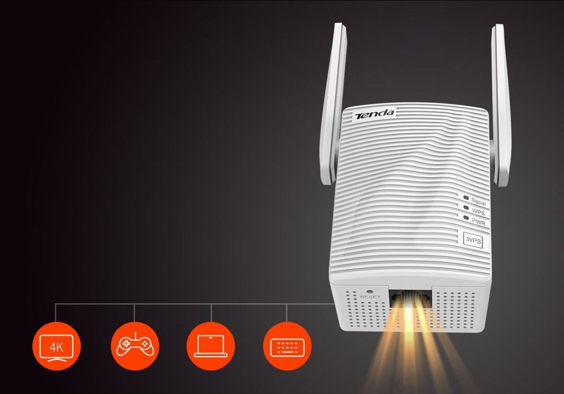 Tenda-A18-1200-Mbps-Kablosuz-AC-Dual-Band-Harici-Antenli-Menzil-Genişletici