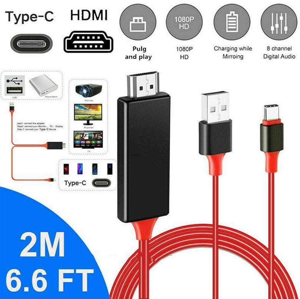  TH+USB Type-C To HDMI + Usb 2 Metre Kablo PM-6019