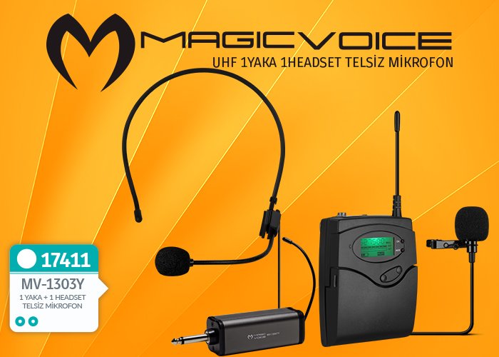 Magicvoice MV-1303Y 1 Yaka 1 Headset Telsiz Mikrofon
