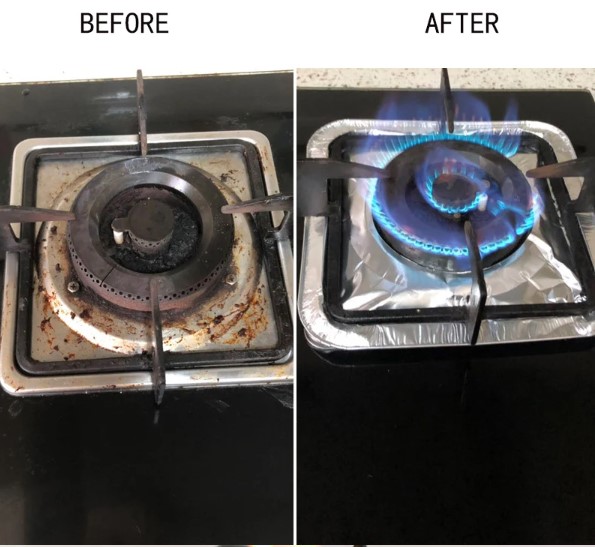 Go İthalat Kare Ocak &Uuml;st&uuml; Yağ Koruyucu Al&uuml;mi̇nyum Levha 23*23 Cm 10 Adet (4457)