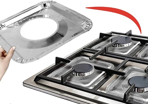 Go İthalat Kare Ocak &Uuml;st&uuml; Yağ Koruyucu Al&uuml;mi̇nyum Levha 23*23 Cm 10 Adet (4457)