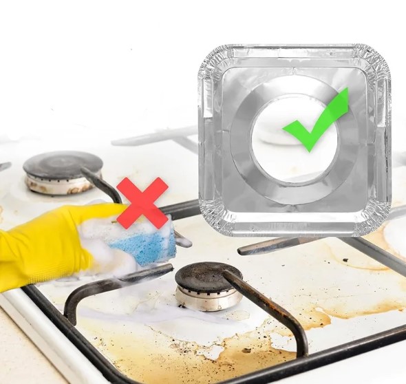 Go İthalat Kare Ocak &Uuml;st&uuml; Yağ Koruyucu Al&uuml;mi̇nyum Levha 23*23 Cm 10 Adet (4457)