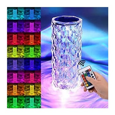 Kristal Elmas Masa Lambası 16 Renk USB Şarjlı Dokunmatik (4401)