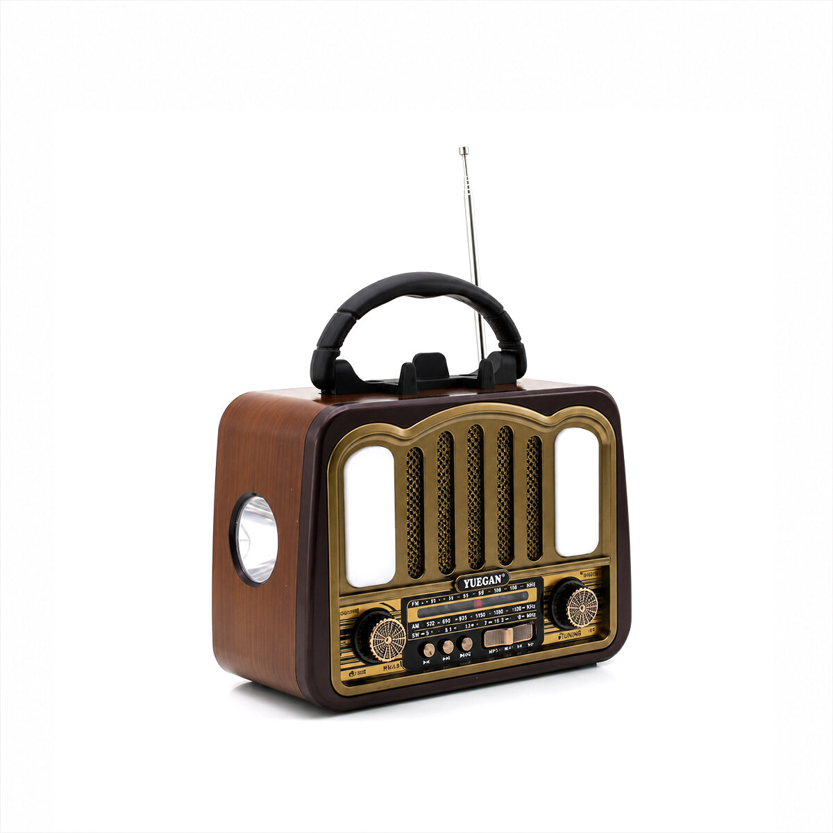 ŞARJLI - NOSTALJİ BLUETOOTH İBRELİ FM RADYO MP3 USB - TF PLAYER SPEAKER PL-4702 (5296)
