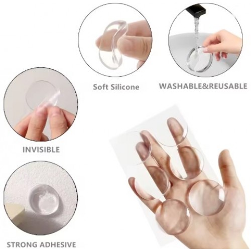 Go İthalat Şeffaf Si̇li̇kon Mobi̇lya Ve Kapı Durdurucu Darbe Pedi̇ 6 Lı (4457)