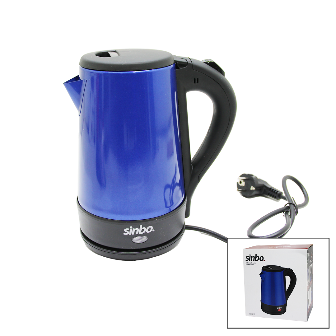 SİNBO-8016 MAVİ RENK ÇELİK KETTLE SU ISITICISI 1.5LT - 2200W (4401)