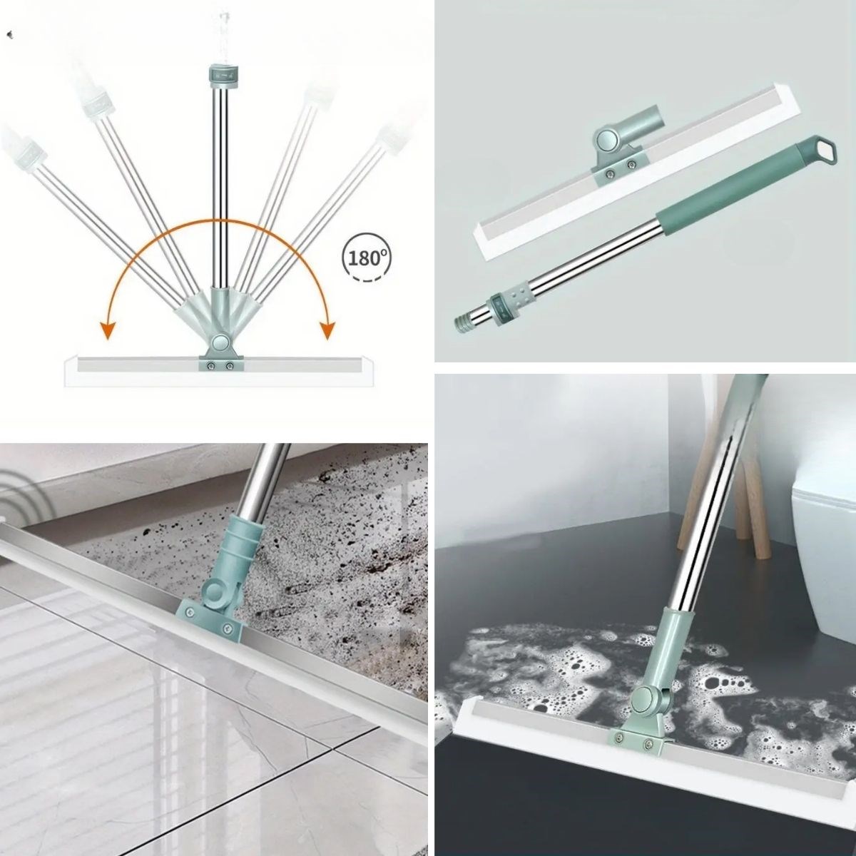 Go İthalat Teleskopi̇k Oynar Başlıklı Cam,Zemi̇n Si̇lme Aparatı &Ccedil;ek&ccedil;ek (4457)