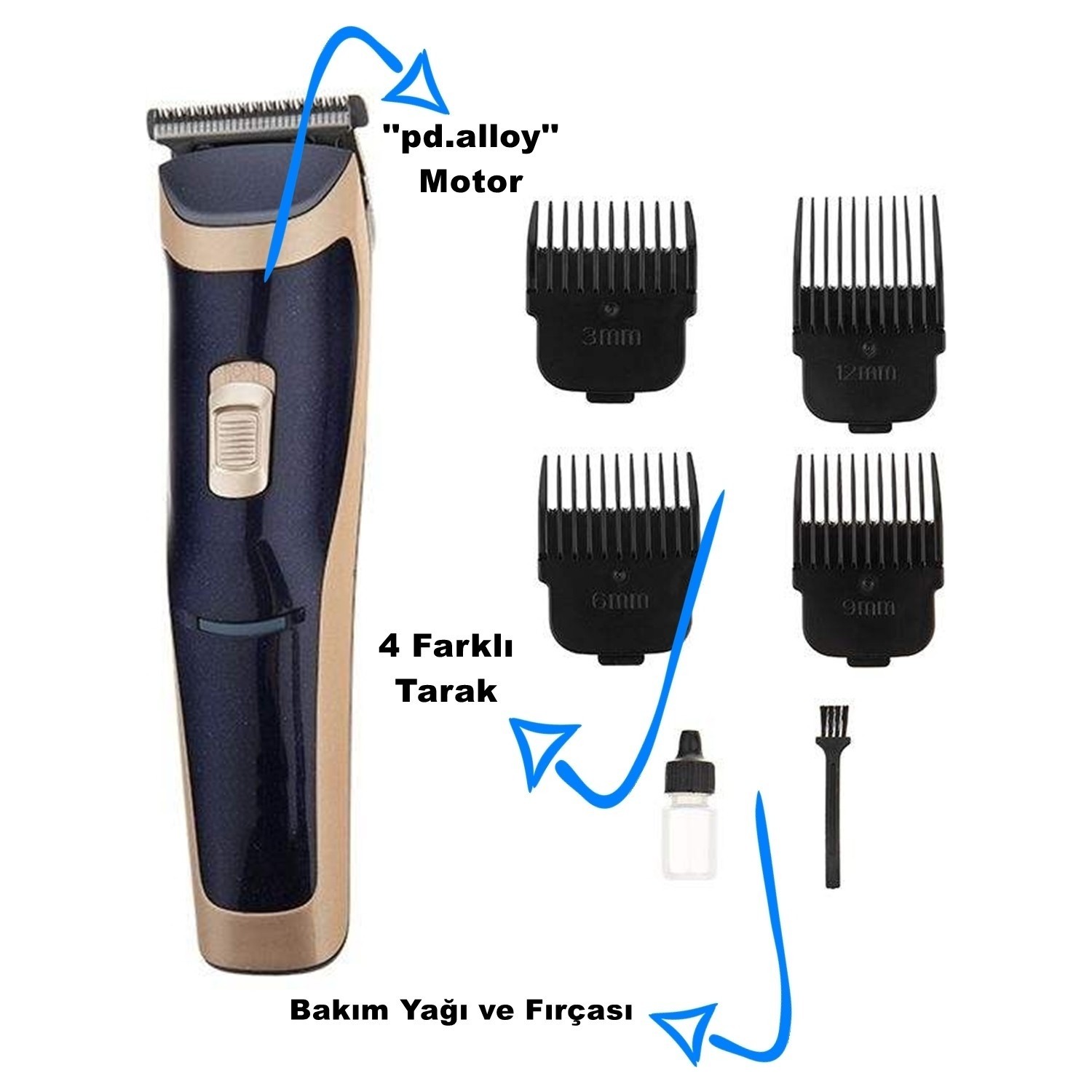 Go İthalat Tr-650 Profesyonel Sa&ccedil; Sakal Tıraş Maki̇nesi̇ (4457)