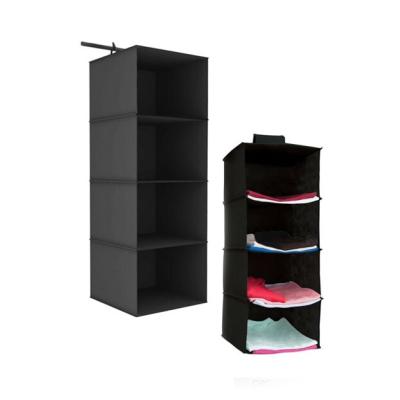 4 Gözlü Dolap Organizer - Siyah