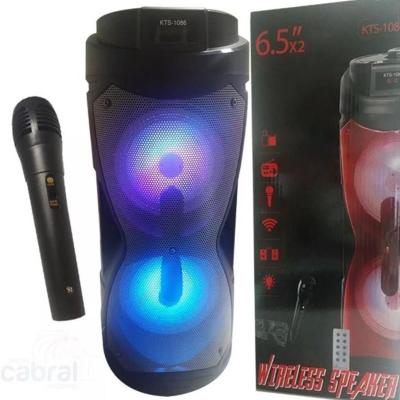 KTS-1086 Taşınabili Bluetooth ve Karaoke Özellikli Ekstra Bass Dual Hoparlör