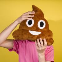 Kahverengi Gülen Poo Emoji Yastık