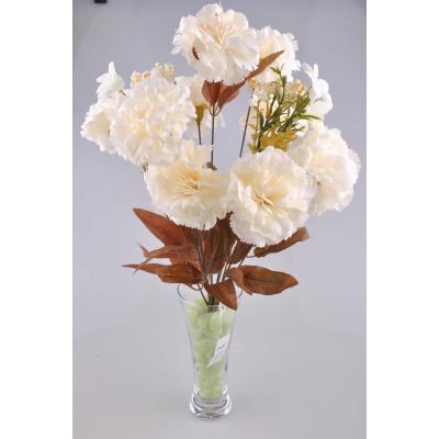 11 Dallı 50 cm Dekoratif Karanfil Beyaz Renkli Yapay Sahte Çiçek