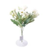 5 Dallı 28 cm Dekoratif Gül Papatya Demeti Yapay Beyaz Renk Çiçek