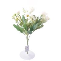 5 Dallı 28 cm Dekoratif Gül Papatya Demeti Yapay Beyaz Renk Çiçek