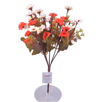 7 Dallı 33 cm Dekoratif Papatya Yapay Sahte Çiçek Kırmızı Beyaz