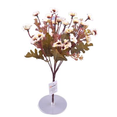 7 Dallı 33 cm Dekoratif Papatya Beyaz Renkli Yapay Süs Çiçek
