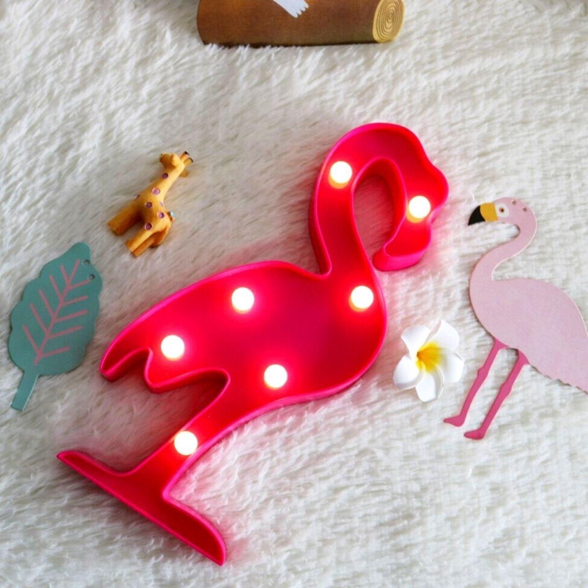 Flamingo Ledli Pilli Dekoratif Masa Duvar ve Gece Aydınlatma Lambası Flamingo Ledli Pilli Dekoratif Masa Duvar ve Gece Aydınlatma Lambası