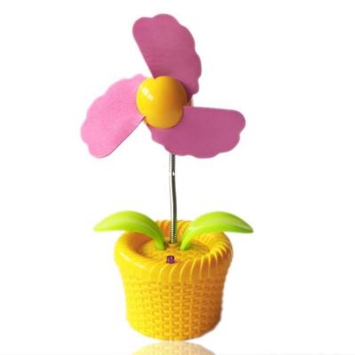 Işıklı Çiçekli Fan Pilli USB'li Saksı Çiçek Tasarımlı Aparat