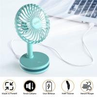 Masaüstü 60 Derece Dönebilen USB Şarjlı 3 Kademeli Doğal Rüzgar Etkili Ledli Fan