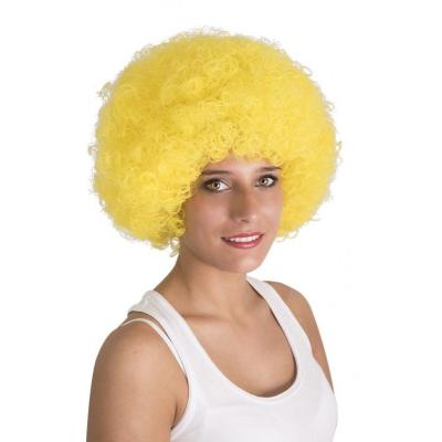 Sarı Renk Kıvırcık Afro Bonus Peruk