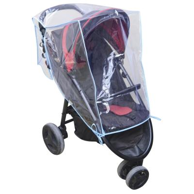 Bebek Arabası Yağmurluğu - Mavi Şeritli