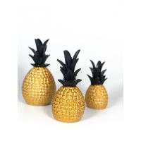 Ananas Biblo 3 lü Set Altın Siyah