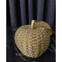 Go ithalat® Dekoratif Modern Hasır Elma Biblo - Altın