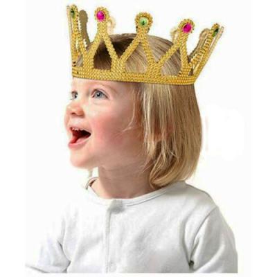 Altın Renk Çocuk ve Yetişkin Uyumlu Kraliçe Tacı Prenses Tacı 8X25 cm