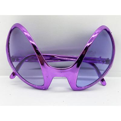 Retro Gözlük - 80 li 90 lı Yıllar Parti Gözlüğü Mor Renk 8x13 cm