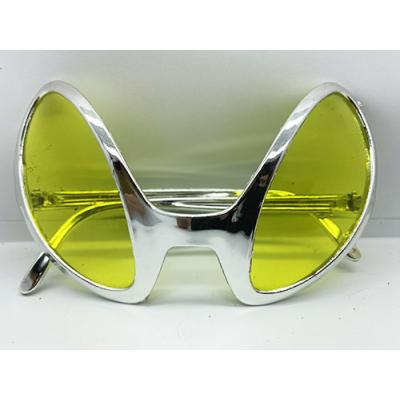 Retro Gözlük - 80 li 90 lı Yıllar Parti Gözlüğü Gümüş Renk 8x13 cm